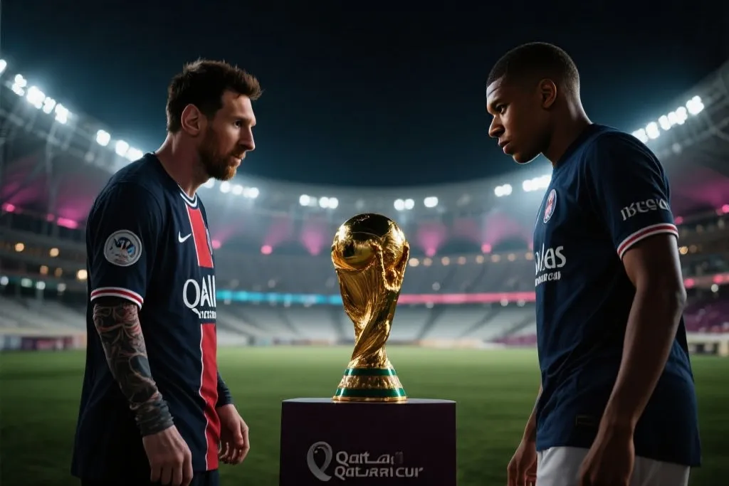 梅西与姆巴佩世界杯决战巅峰对决